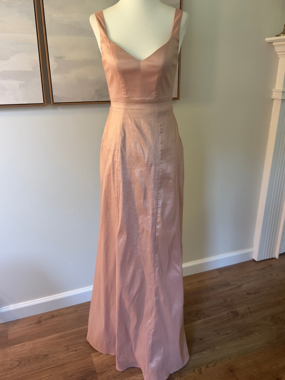 Show Me Your Mumu XS Blush Shimmer Formal Maxi Gown | Bridesmaid Dress